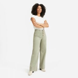 Everlane lightweight wide flare leg chino pants 6 28-29 casual preppy soft